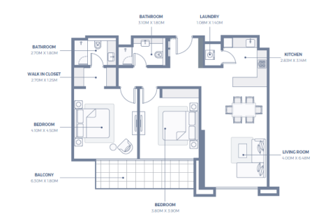 شقة في Al Furjan, دبي 1غرف نوم, 72 م² رقم 92573 - صورة 6