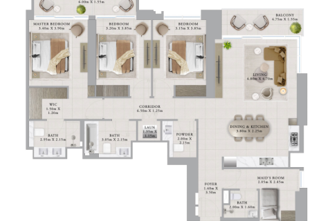 Apartment in Dubai Creek Harbour (The Lagoons), Dubai 1 bedroom, 70 sq.m. № 92669 - photo 7