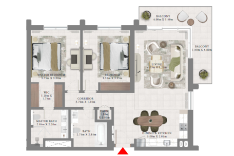 Apartment in Dubai Creek Harbour (The Lagoons), Dubai 1 bedroom, 71 sq.m. № 92668 - photo 6