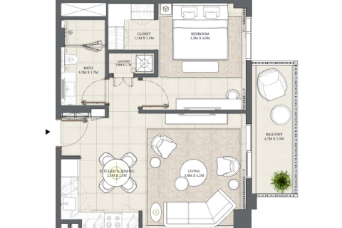 شقة في خور دبي, دبي 1غرف نوم, 57 م² رقم 92671 - صورة 5