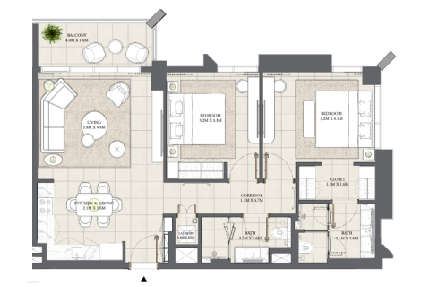 Appartement à Dubai Creek Harbour (The Lagoons), Dubai, 1 chambre, 57 m², № 92670 - photo 6