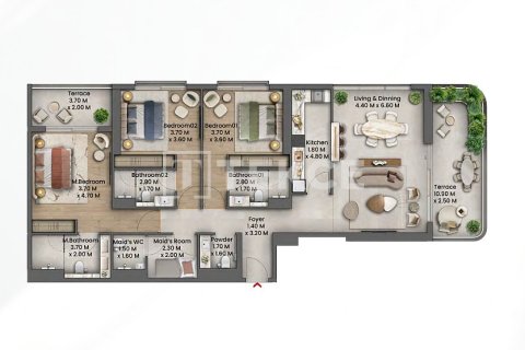 Купить пентхаус в Дубае: 4 спальни, 166м², № 83818 - фото 21