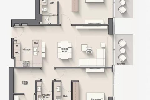 شقة في Riverton House في Nadd Al Sheba, دبي 1غرف نوم, 73 م² رقم 103892 - صورة 19