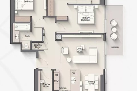 شقة في Riverton House في Nadd Al Sheba, دبي 1غرف نوم, 73 م² رقم 103892 - صورة 18
