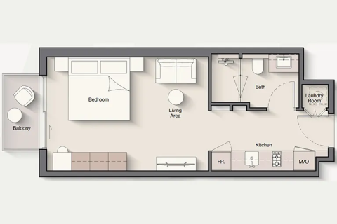 Apartment in Windsor House in Dubai South (Dubai World Central), Dubai studio, 40 sq.m. № 103893 - photo 13