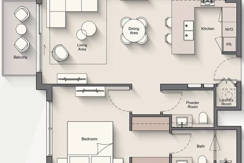Apartment in Windsor House in Dubai South (Dubai World Central), Dubai studio, 40 sq.m. № 103893 - photo 14