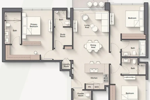 Apartment in Windsor House in Dubai South (Dubai World Central), Dubai studio, 40 sq.m. № 103893 - photo 16