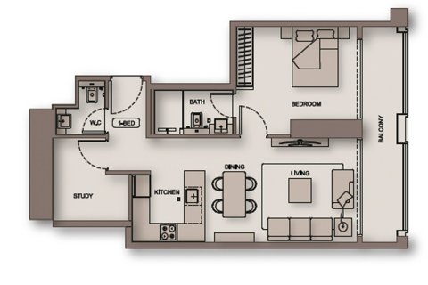 Apartamento en Binghatti Moonlight en Al Jaddaf, Dubai, 1 dormitorio, 76 m², № 103896 - foto 6