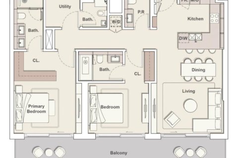 Купить квартиру в Дубае: 2 спальни, 136.8м², № 90494 - фото 12