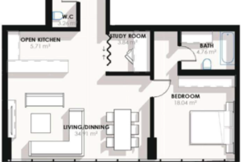 Apartment in Meydan, Dubai 1 bedroom, 84 sq.m. № 103441 - photo 2