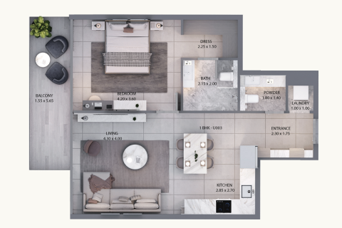 Apartment in Al Furjan, Dubai 1 bedroom, 73 sq.m. № 92276 - photo 5