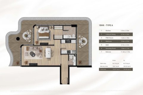 Apartamento en Al Furjan, Dubai, 1 dormitorio, 69 m², № 103424 - foto 13
