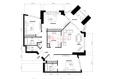 Apartment in Dubai Marina, Dubai 3 bedrooms, 159 sq.m. № 134098 - photo 2