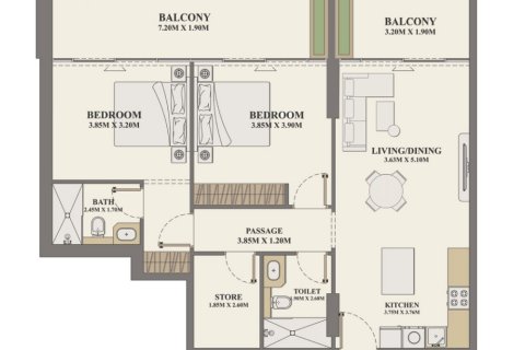 Apartamento en Al Furjan, 2 dormitorios, 110.54 m², № 31473 - foto 2