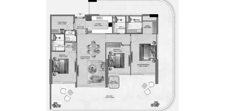 Appartement à Hermina by Casagrand à Dubai, 3 chambres, 251.67 m², № 109674