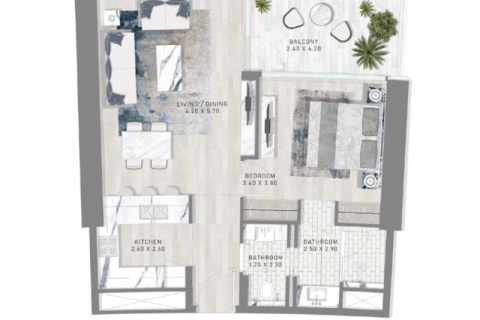 Apartment in Maritime City, Dubai 1 bedroom, 75 sq.m. № 92624 - photo 7