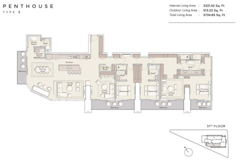Apartment in ONE RIVER POINT in Business Bay, Dubai studio, 45 sq.m. № 103931 - photo 3