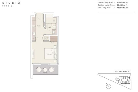 Apartment in ONE RIVER POINT in Business Bay, Dubai studio, 45 sq.m. № 103931 - photo 7