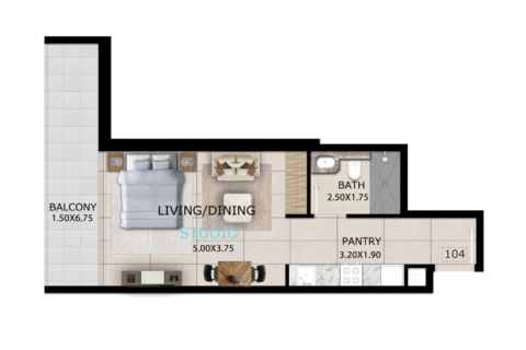 Apartamento en Dubai, estudio, 37 m², № 92716 - foto 5