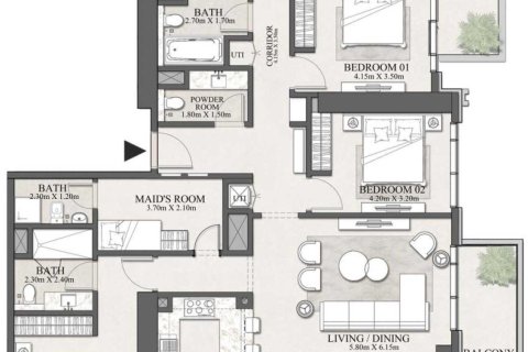 Apartment in BEACHGATE BY ADDRESS in EMAAR Beachfront, Dubai Harbour, Dubai 1 bedroom, 73 sq.m. № 103968 - photo 2