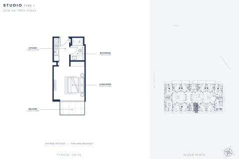 Apartment in Dubai Healthcare City, Dubai studio, 34 sq.m. № 103962 - photo 5
