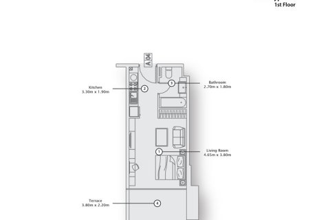 Apartment in AZIZI SHAISTA in Al Furjan, Dubai 1 bedroom, 76 sq.m. № 103960 - photo 5