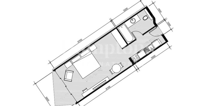 شقة في Marasi Business Bay, الخليج التجاري, دبي استوديو, 40.0412 م² رقم 84964