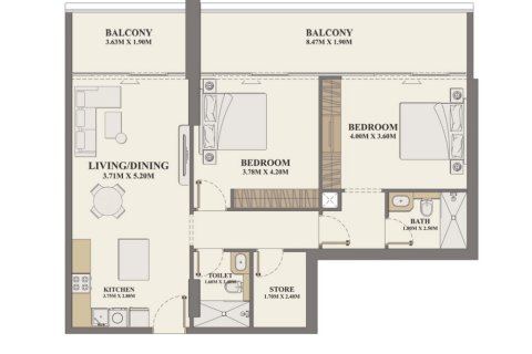 Appartement à Al Furjan, 2 chambres, 116.97  m², № 31475 - photo 2