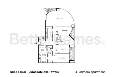Appartement à Jumeirah Lake Towers, Dubai, 4 chambres, 219 m², № 25046 - photo 2
