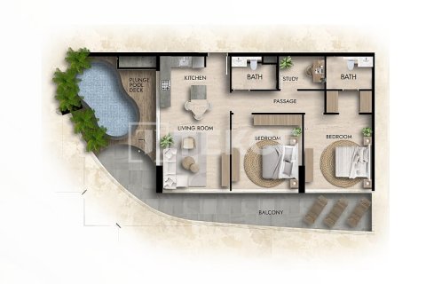 Купить квартиру в Arjan, Дубай: 2 спальни, 168м², № 94373 - фото 23