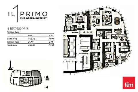 Ático en Dubai, 4 dormitorios, 484.1 m², № 9301 - foto 2
