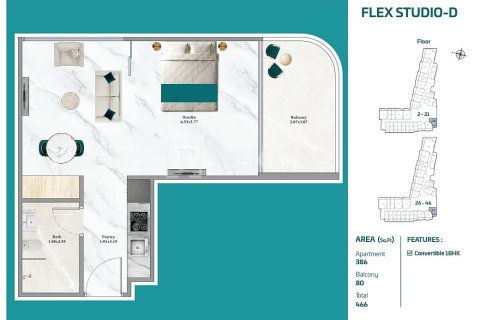 Купить квартиру в Дубае: студию, 37м², № 64600 - фото 25