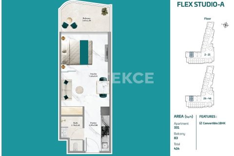 Купить квартиру в Дубае: студию, 37м², № 64600 - фото 27