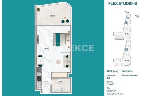 Купить квартиру в Дубае: студию, 37м², № 64600 - фото 28