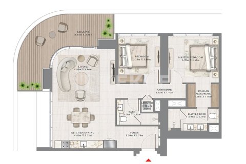 Apartment in Dubai Harbour, Dubai 2 bedrooms, 128 sq.m. № 8959 - photo 10