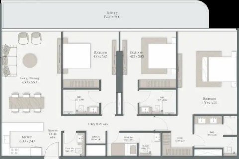Apartment in Meydan, Dubai 1 bedroom, 73 sq.m. № 103472 - photo 3