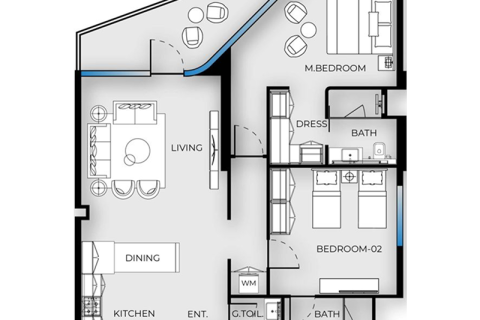 Apartamento en Dubai, 1 dormitorio, 78 m², № 92705 - foto 6