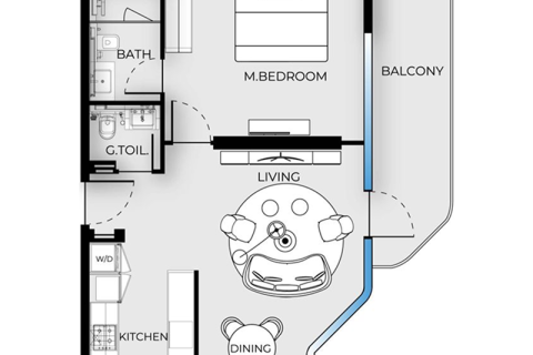 Apartamento en Dubai, 1 dormitorio, 78 m², № 92705 - foto 5