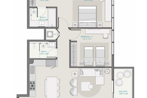 Appartement à Dubai, 1 chambre, 67 m², № 92703 - photo 7