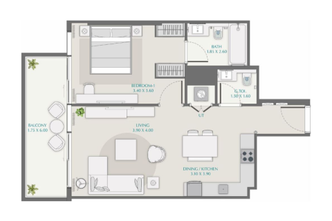 Appartement à Dubai, 1 chambre, 67 m², № 92703 - photo 6