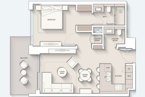 Appartement à Dubai, 1 chambre, 75 m², № 92697 - photo 7