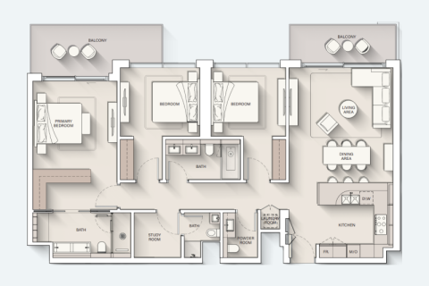 Appartement à Dubai, 1 chambre, 75 m², № 92697 - photo 9