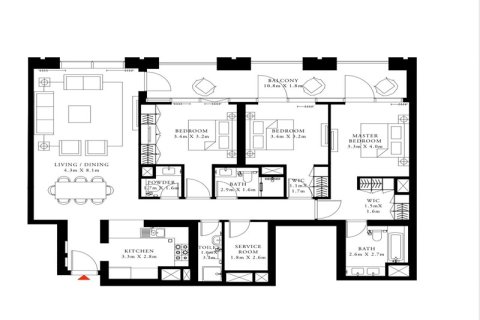 Купить квартиру в Zabeel, Дубай: 3 спальни, 165м², № 97103 - фото 10