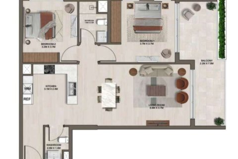 Appartement à Ghaff Land Residence à Dubai Studio City, Dubai, 2 chambres, 96 m², № 97391 - photo 11