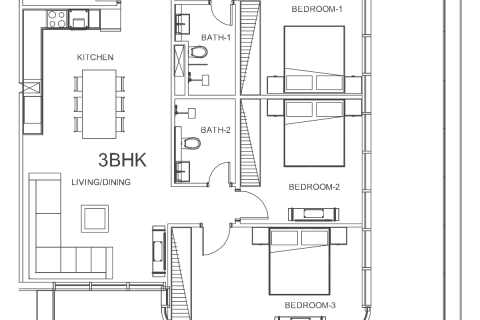 Appartement à Dubai, 1 chambre, 77 m², № 103525 - photo 2