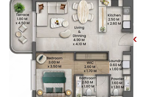 Appartement à Maritime City, Dubai, 1 chambre, 71 m², № 92552 - photo 5