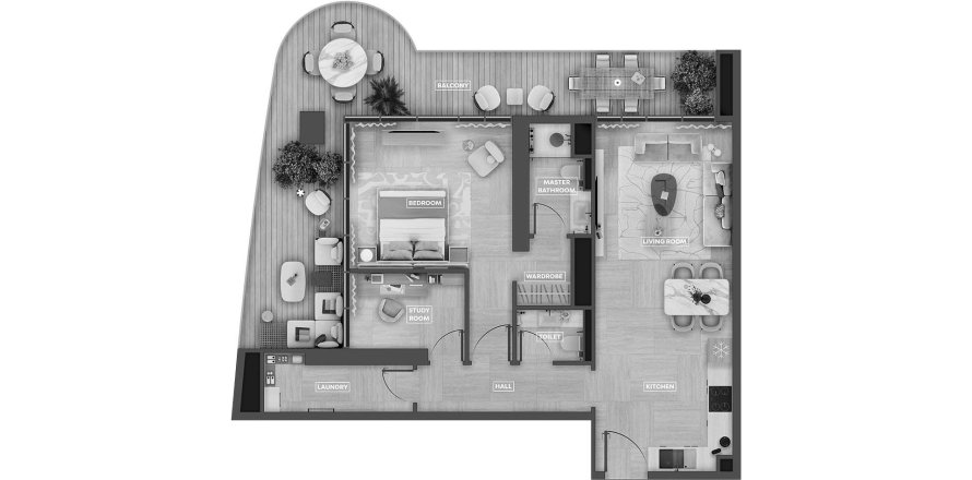 Квартира в SkyHills Astra в Al Barsha South, Аль-Барша, Дубай, 3 спальни, 110.3м², № 31424