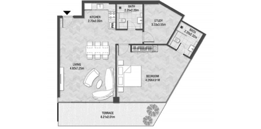 Квартира в TRINITY в Arjan, Дубай, 1 спальня, 111.82м², № 31309
