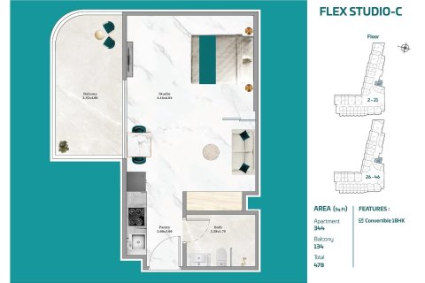 Apartamento en Maritime City, Dubai, estudio, 38 m², № 103520 - foto 8