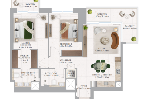 Apartment in Dubai Creek Harbour (The Lagoons), Dubai 1 bedroom, 69 sq.m. № 92370 - photo 4